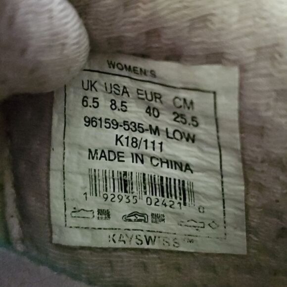 K Swiss Sneaker Shoes Athletic Tennis Shoe Lace Up Lavender Women's WOMAN'S 8.5 - Picture 7 of 14